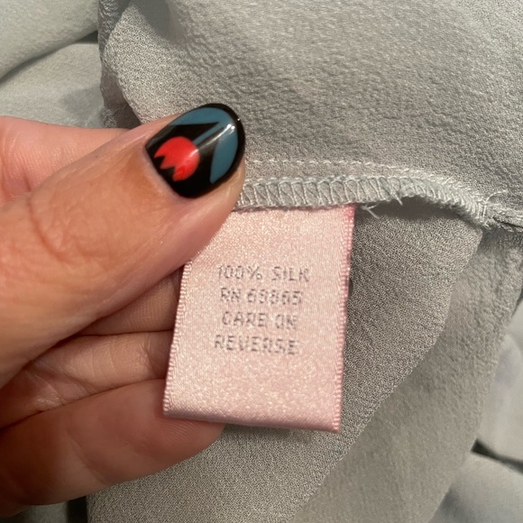 Rebecca Taylor Puff Sleeve Silk Blouse with tie Size 6 - Picture 15 of 16